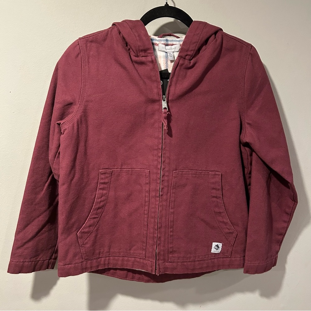 NWT Ocean & Coast Cotton Duck Style Fleece Lined Coat Jacket Kids Girls XL